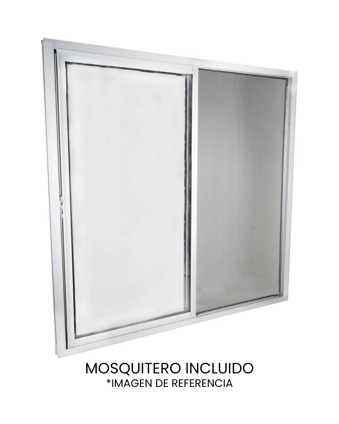 Ventana de Aluminio 1 1 - 1/2" 0.60 x 0.30 Natural Mate Vidrio Satinado - Ventanas Doveli