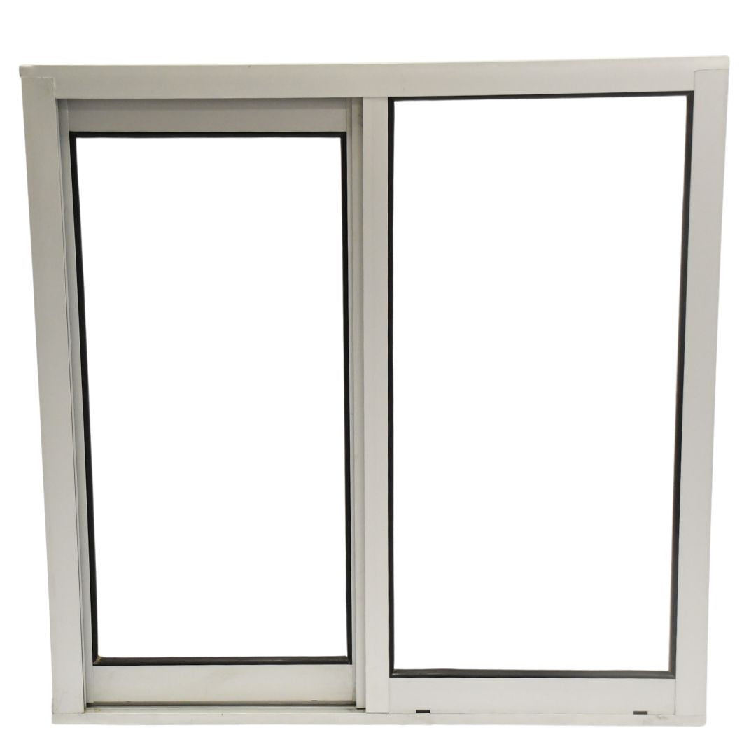Ventana de Aluminio 1 1-1/2" 0.60 x 0.60 Natural Mate Vidrio Satinado