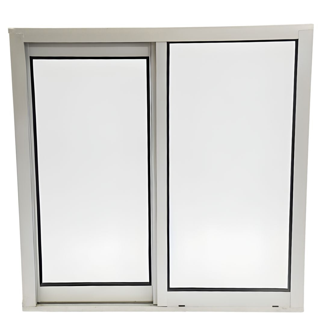 Ventana de Aluminio 1 1-1/2" 0.60 x 0.30 Natural Mate Vidrio Satinado