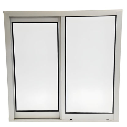 Ventana de Aluminio 1 1-1/2" 0.60 x 0.30 Natural Mate Vidrio Satinado