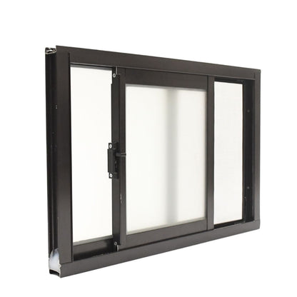 Ventana de Aluminio 2" 0.60 x 0.40 Chocolate Vidrio Satinado
