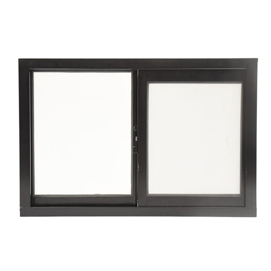 Ventana de Aluminio 2" 0.60 x 0.40 Chocolate Vidrio Satinado