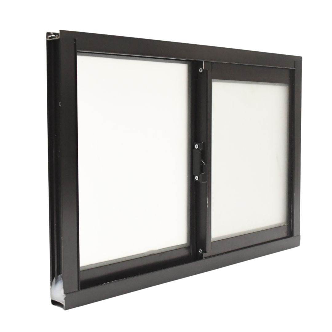 Ventana de Aluminio 2" 0.60 x 0.40 Chocolate Vidrio Satinado