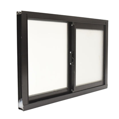 Ventana de Aluminio 2" 0.60 x 0.40 Chocolate Vidrio Satinado