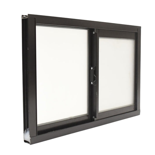 Ventana de Aluminio 2" 0.60 x 0.40 Chocolate Vidrio Satinado