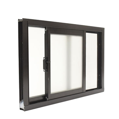 Ventana de Aluminio 2" 0.60 x 0.40 Chocolate Vidrio Satinado - Ventanas Doveli