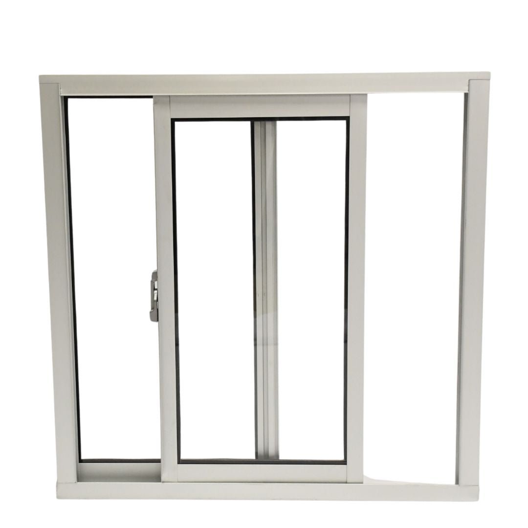 Ventana de Aluminio 1 1 - 1/2" 0.60 x 0.60 Natural Mate Vidrio Satinado - Ventanas Doveli