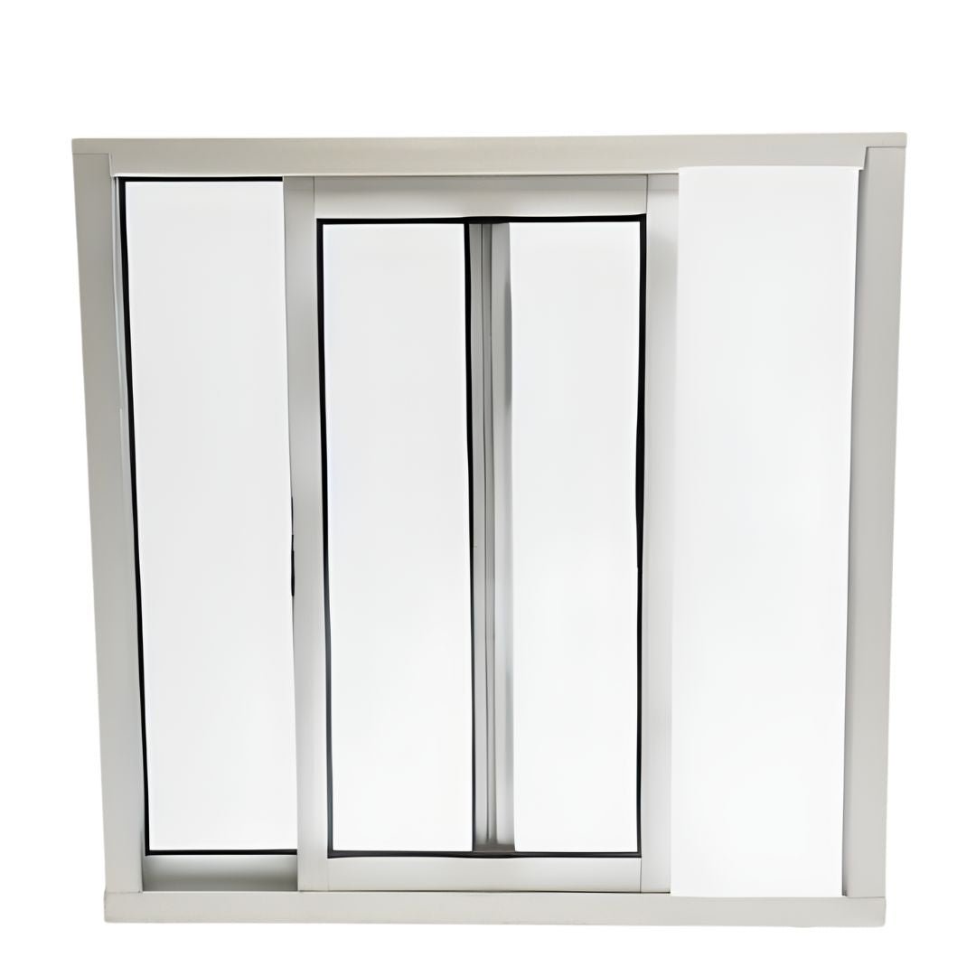 Ventana de Aluminio 1 1 - 1/2" 0.60 x 0.30 Natural Mate Vidrio Satinado - Ventanas Doveli