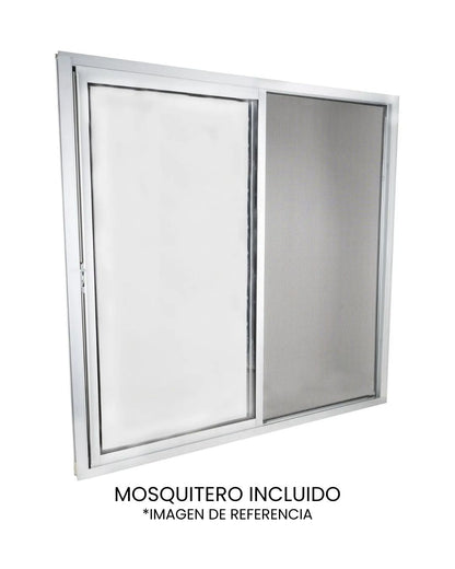 Ventana de Aluminio 1 1 - 1/2" 0.60 x 0.30 Natural Mate Vidrio Satinado - Ventanas Doveli