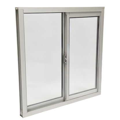 Ventana de Aluminio 1 1 - 1/2" 0.60 x 0.30 Natural Mate Vidrio Satinado - Ventanas Doveli