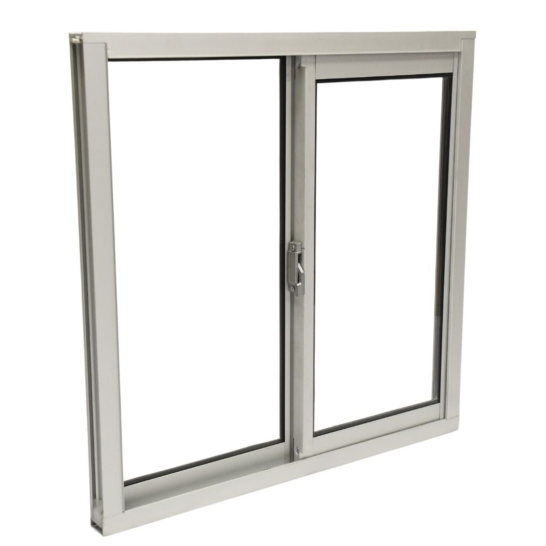Ventana de Aluminio 1 1 - 1/2" 0.60 x 0.60 Natural Mate Vidrio Satinado - Ventanas Doveli