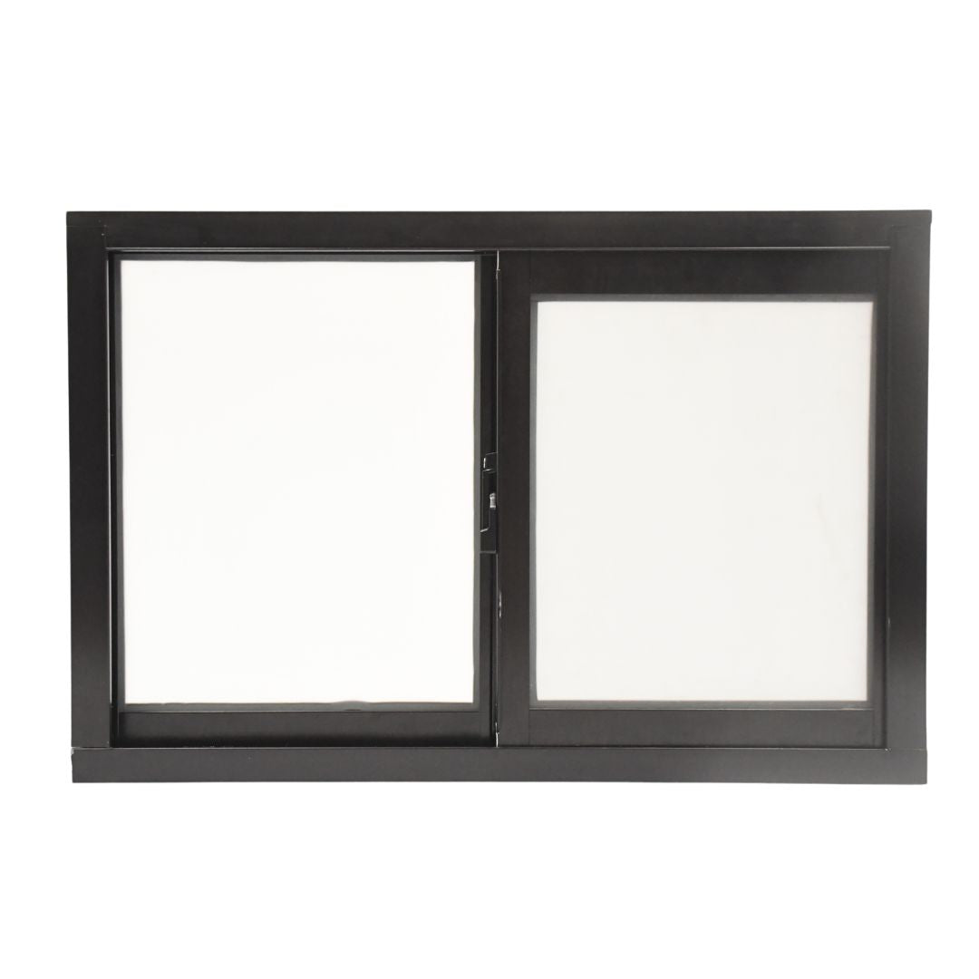 Ventana de Aluminio 2" 0.60 x 0.40 Chocolate Vidrio Satinado - Ventanas Doveli