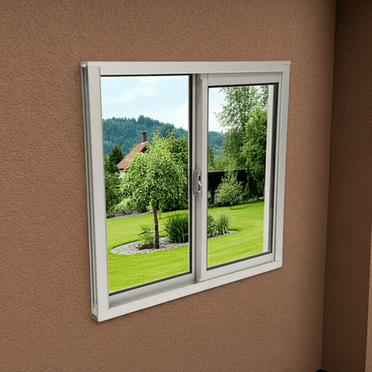 Ventana de Aluminio 1 1 - 1/2" 0.60 x 0.60 Natural Mate Vidrio Satinado - Ventanas Doveli