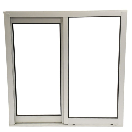 Ventana de Aluminio 1 1 - 1/2" 0.60 x 0.60 Natural Mate Vidrio Satinado - Ventanas Doveli
