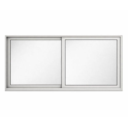 Ventana de Aluminio 1 1 - 1/2" 0.60 x 0.30 Natural Mate Vidrio Satinado - Ventanas Doveli