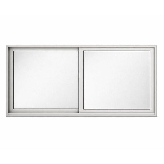 Ventana de Aluminio 1 1 - 1/2" 0.60 x 0.30 Natural Mate Vidrio Satinado - Ventanas Doveli